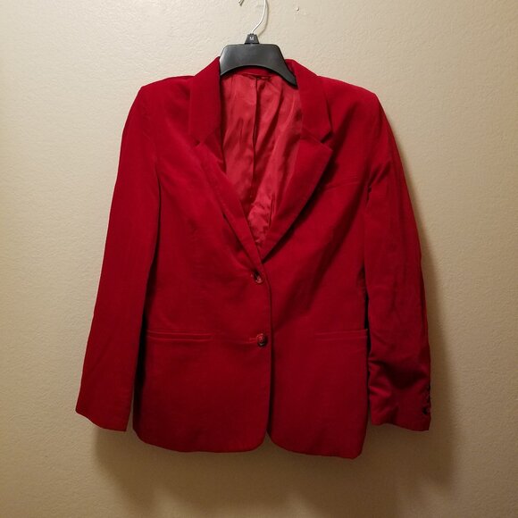 Red Velvety Blazer - Picture 1 of 4